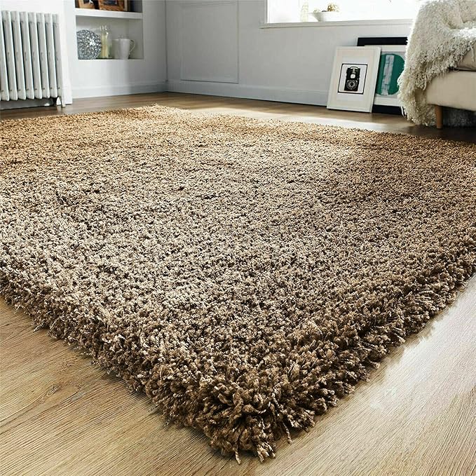 PRIME PLUS EXTRA THICK HEAVY Drak Beige Colour 5CM PILE SOFT SHAGGY RUGS MODERN AREA RUGS BEDROOM HALL RUGS