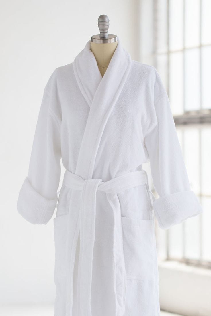 Luxurious White Unisex Terry Bathrobe | Sizes Small to Extra Large