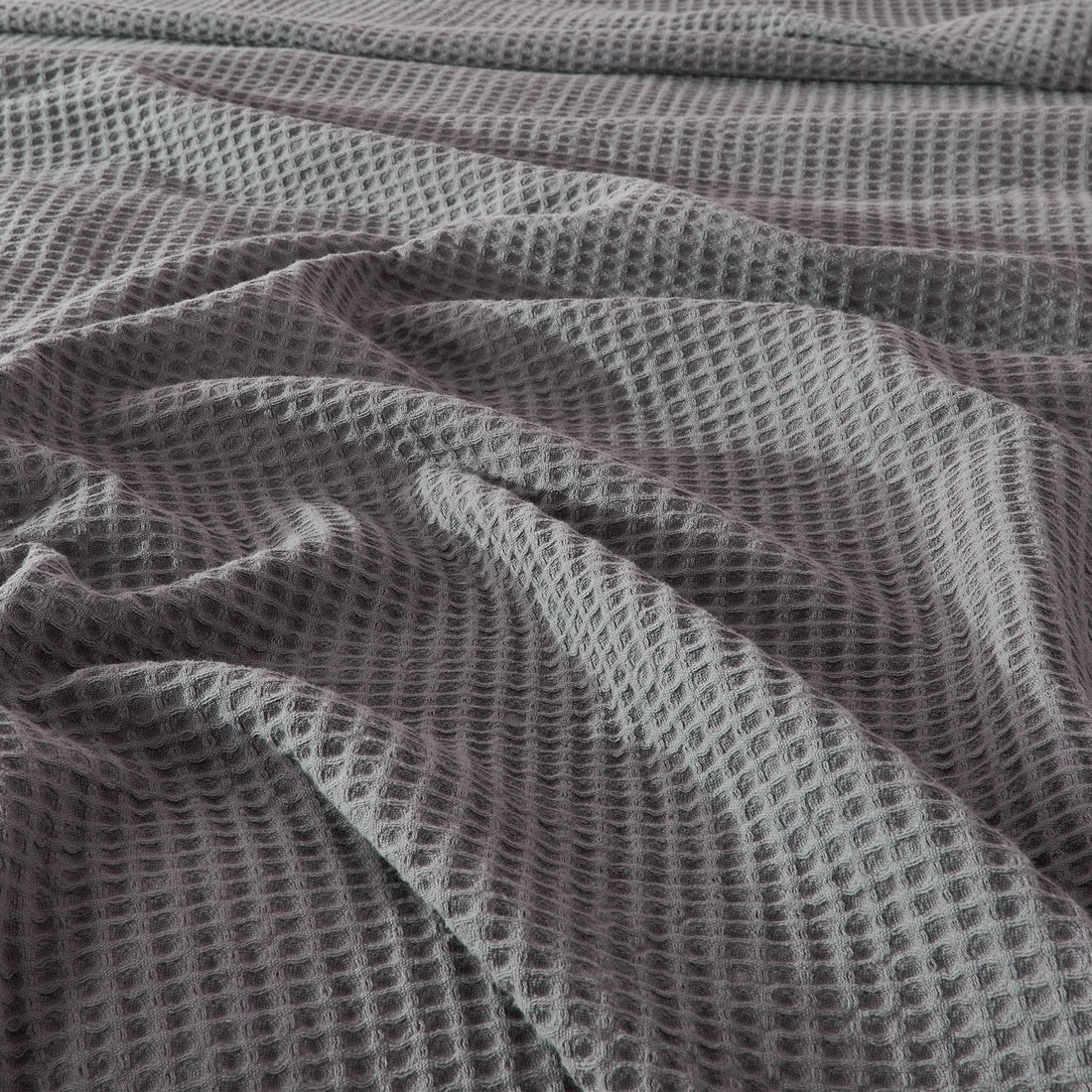 Grey Cotton Waffle Weave King Size Blanket | Lightweight | Breathable | Summer | AC Comforter