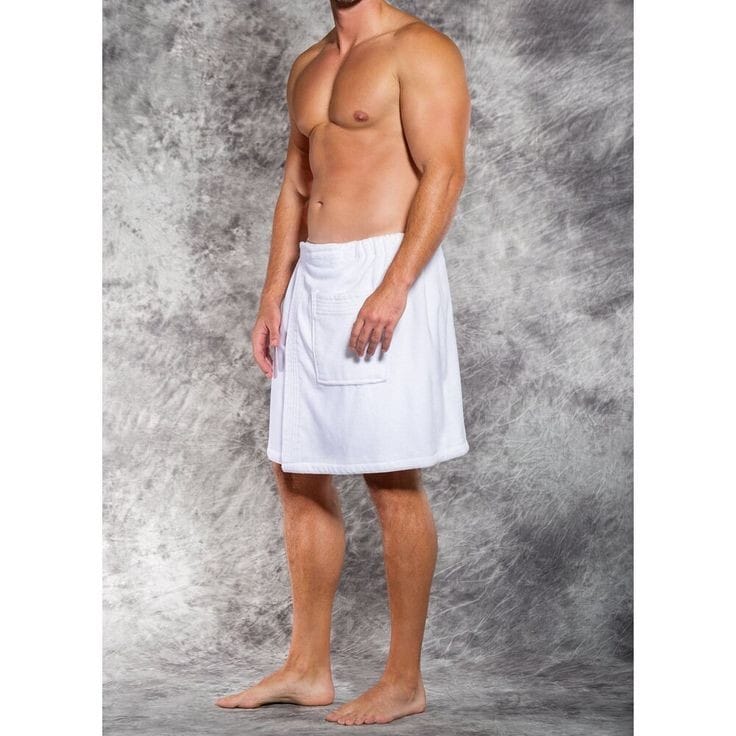 Luxurious White Men's Towel Wrap | 100% Egyptian Cotton | Nurano