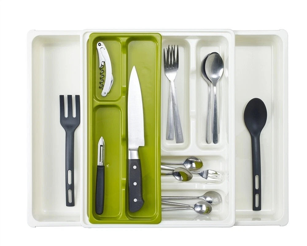 Expandable Adjustable Tray 9 Compartments Utensils Cutlery Tidy Drawer Organiser